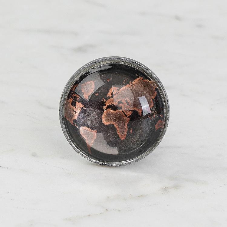 Стеклянная мебельная ручка Винтажная карта Vintage Map Metal Glass Knob