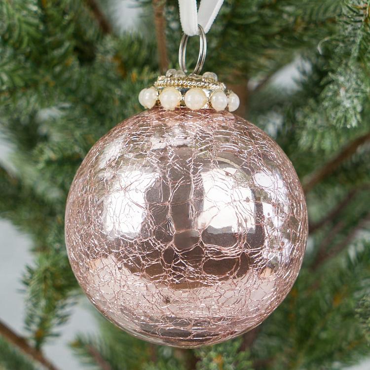 Ёлочная игрушка Пинки Glossy Glass Ball Aged Pink 8 cm