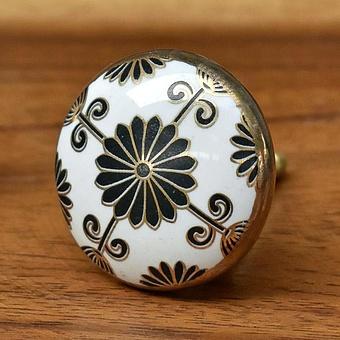 Royal Flower Gold Ceramic Knob