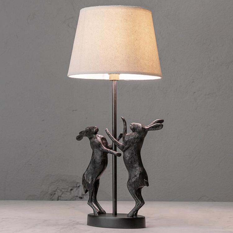 Table Lamp 2 Lievres With Shade