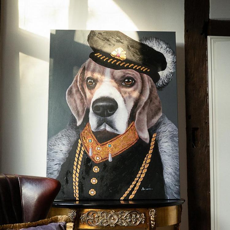 Картина Барон Бигль, акрил, холст Canvas Acrylic Painting Baron Beagle