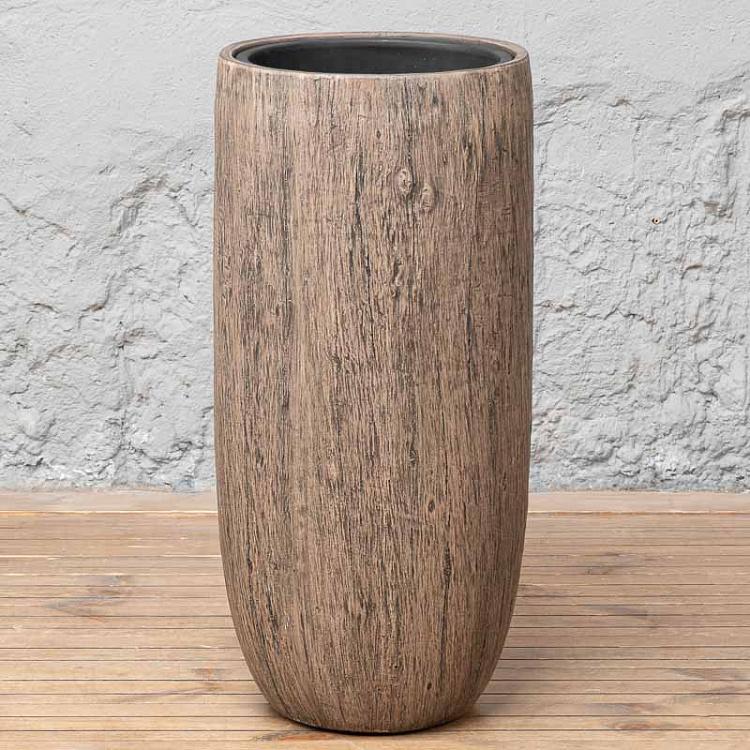 Effectory Wood Tall Pot Oak Small
