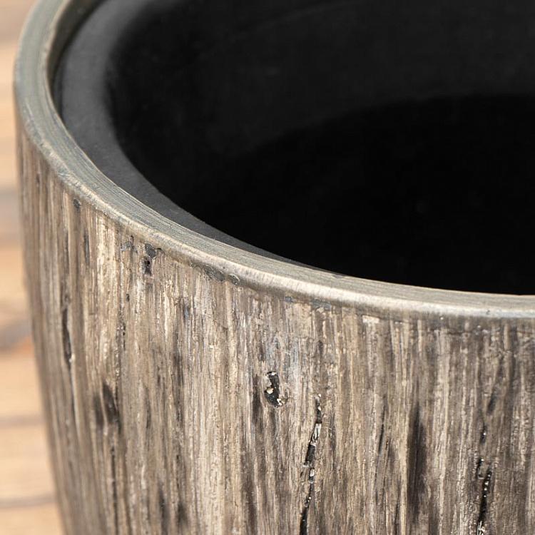 Кашпо-чаша Эффектори, белёный дуб, S Effectory Wood Bowl Pot White Oak Small
