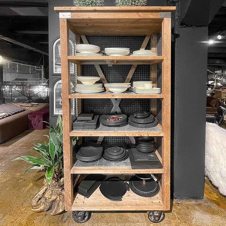 Стеллаж Селвейдж дисконт Salvage Open Grill Bookcase discount