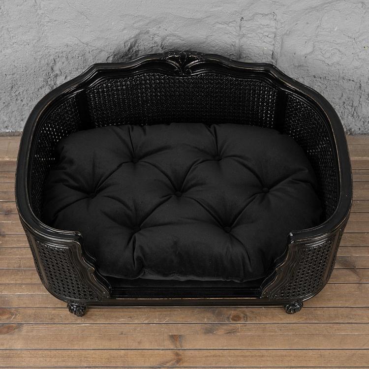 Чёрный диван для собак/кошек Артур, M Arthur Sofa Medium, Black Velvet