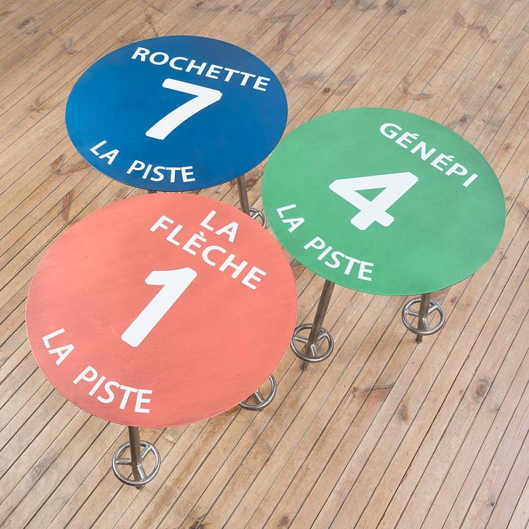 Комплект из трёх журнальных столиков Ля Флеш Женепи Рошетт Set Of 3 Metal Tables La Fleche Genepi Rochette