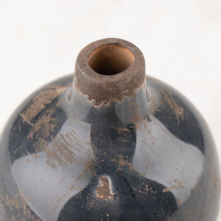 Керамическая тёмно-серая мини-ваза Ceramic Vase Grey And Black Mini