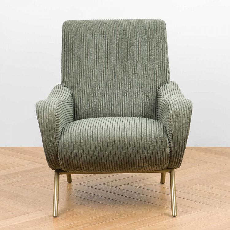 Зелёное кресло Альберт Albert Armchair Green Velvet