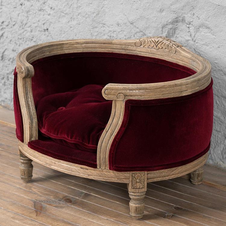 Красный диван для собак/кошек Георг, S George Sofa Small, Red Velvet