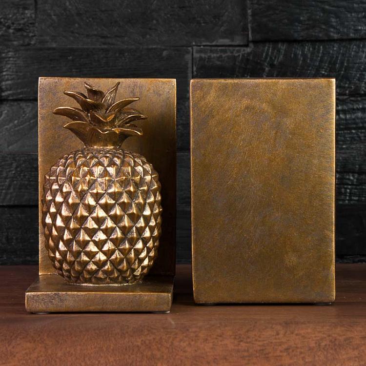 Набор из двух держателей для книг Ананасы Bookend Golden Pineapples