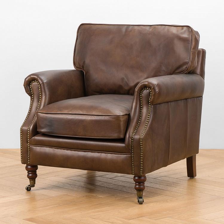 Кресло Джон, красно-коричневые ножки John Armchair, Red Brown Wood D