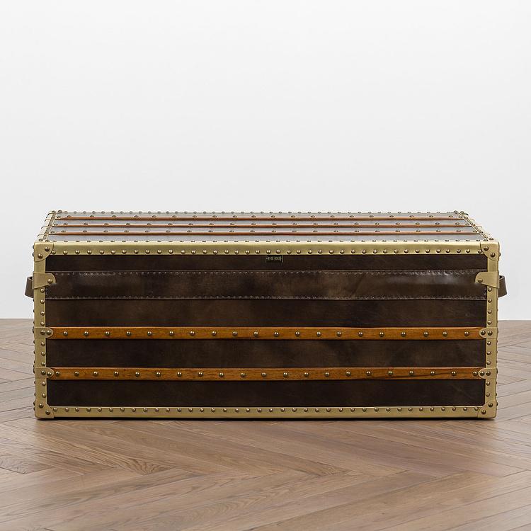 Журнальный стол-сундук Cargo Coffee Table RM натуральная кожа Antique Master - ракурс 5