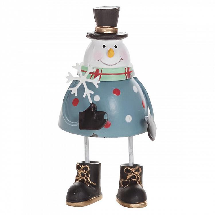 Новогодняя фигурка Металлический снеговик Metal Snowman Figurine 10 cm