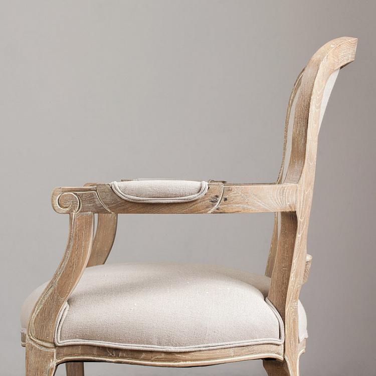 Стул Жан-Поль с подлокотниками, белый лён Jean-Paul Dining Armchair, CC Linen Plain