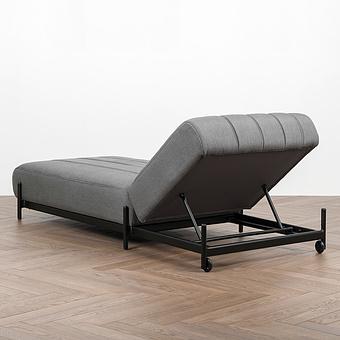 Садовый шезлонг-лежак Luna Lounger, Black акриловая ткань Flanelle - ракурс 4