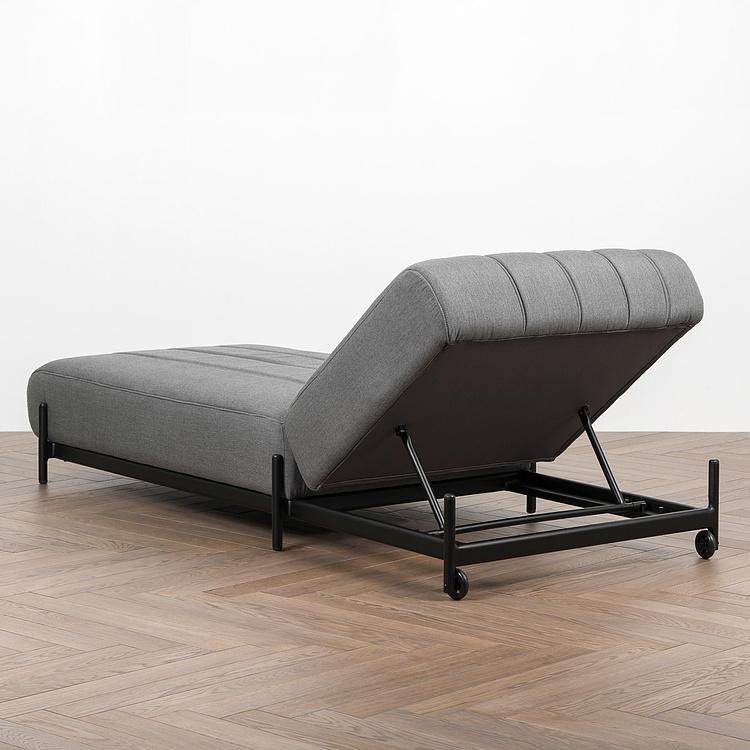 Садовый шезлонг-лежак Luna Lounger, Black акриловая ткань Flanelle - ракурс 4