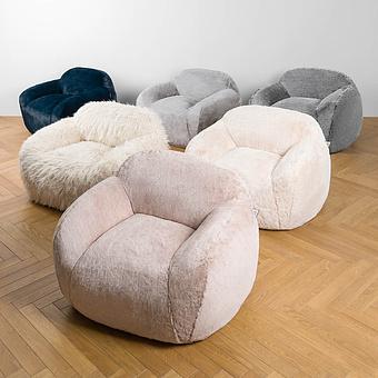 Кресло Snug Chair искусственный мех Grizzly Grey - ракурс 4
