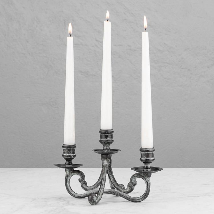 Подсвечник на 3 свечи из состаренного железа Candle Holder For 3 Candles Iron Antic