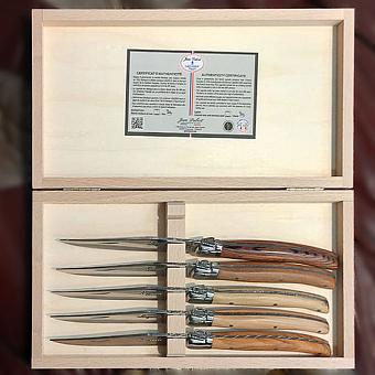 6 Steak Knives Wood Mix In Box discount