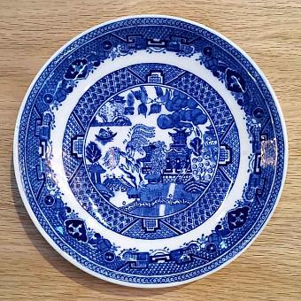 Vintage Plate Blue White Small