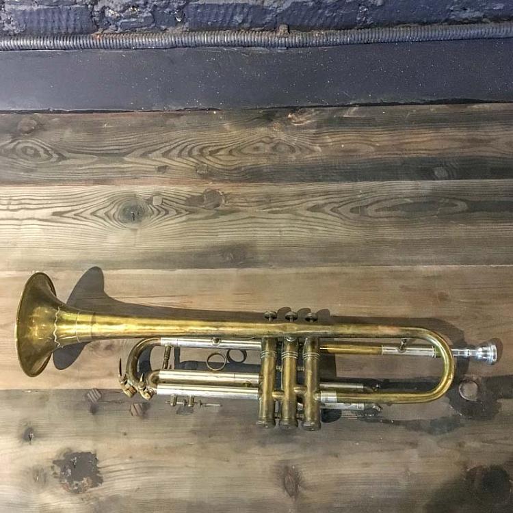 Винтажная труба в чехле 2 Vintage Trumpet In Case 2