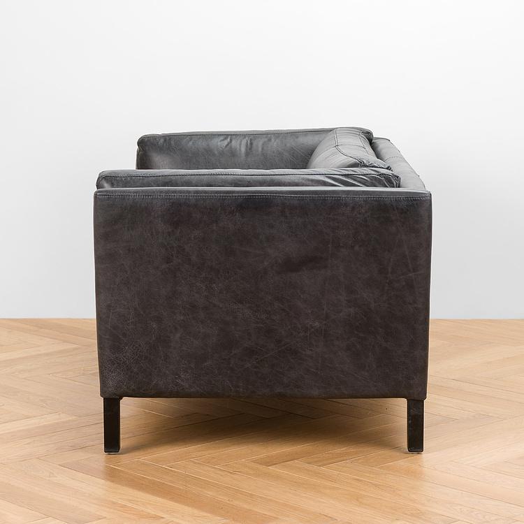 Двухместный диван Томми, чёрные ножки Tommy 2 Seater, Black Wood D