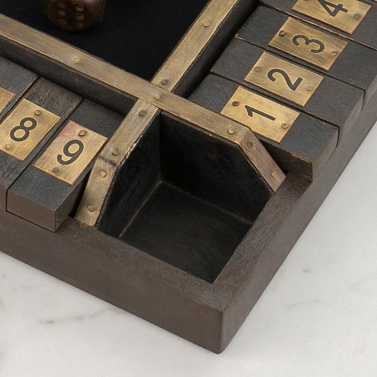 Настольная игра Закрой коробку на четверых Shut The Box Game 4 Players Wooden And Brass