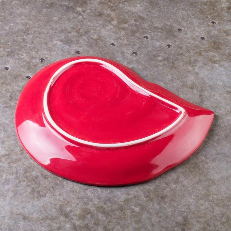 Красное блюдо Ракушка Shell Dish Red