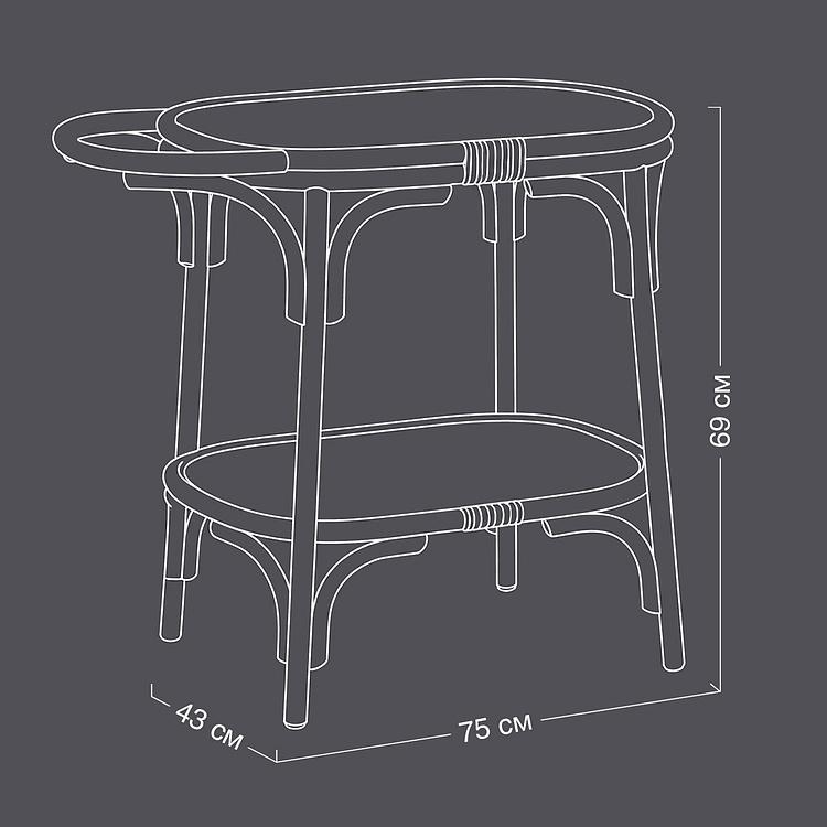 Журнальный стол Rattan Kitchen Trolley - ракурс 9