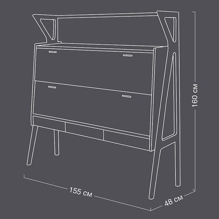 Барный шкаф Patron Mid Century Bar Dresser Mango Wood - ракурс 16
