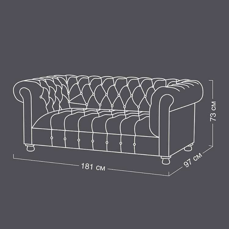 Двухместный кожаный диван Вестминстер Классика Westminster Button 2 Seater Leather