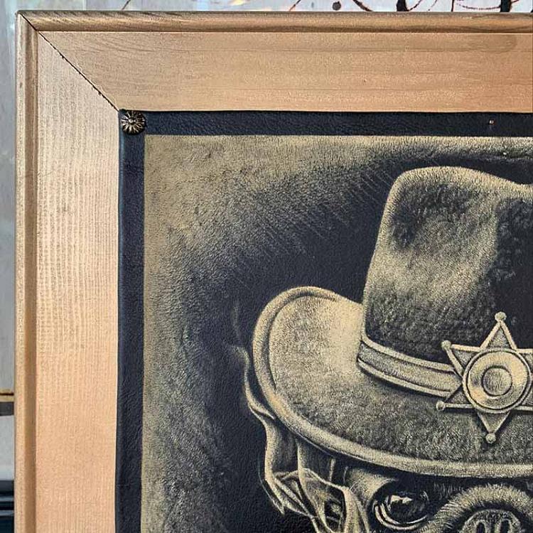 Картина на коже Бульдог-шериф Bulldog Sheriff