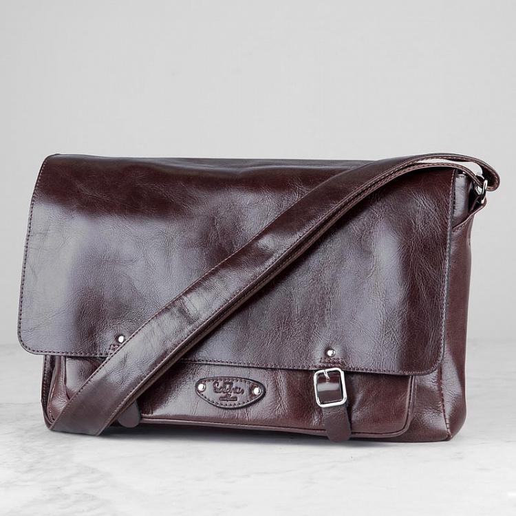 Тёмно-вишнёвая кожаная мужская Сечел Satchel Messenger Bag, Overripe Cherry