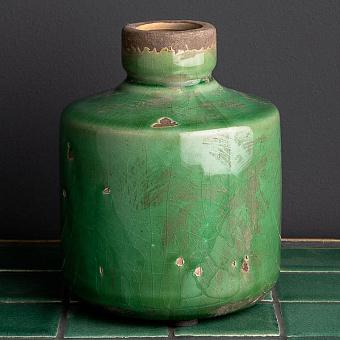 Bottle Vase Olive Green Low