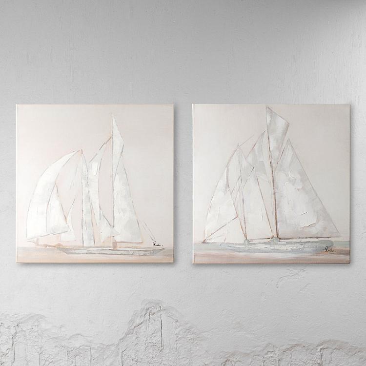 Set Of 2 Canvas Acrylic Painting Sea Breeze