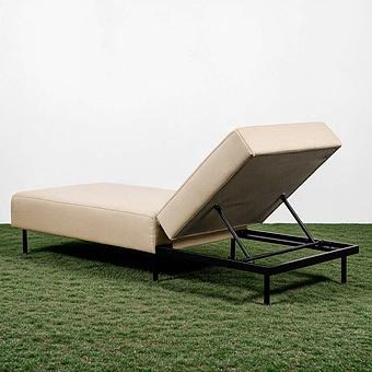 Садовый шезлонг-лежак Chic Lounger, Black акриловая ткань Lead Chine - ракурс 4