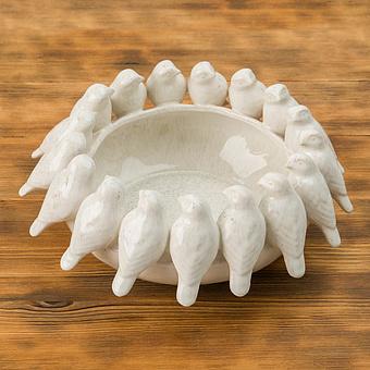 Birds Bowl White