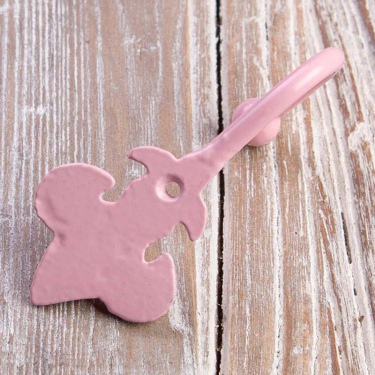 Однорожковый железный крючок Королевская лилия розового цвета, XS Mini Hook Fleur De Lis Iron Pink