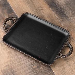 Black Resin Tray With Handles