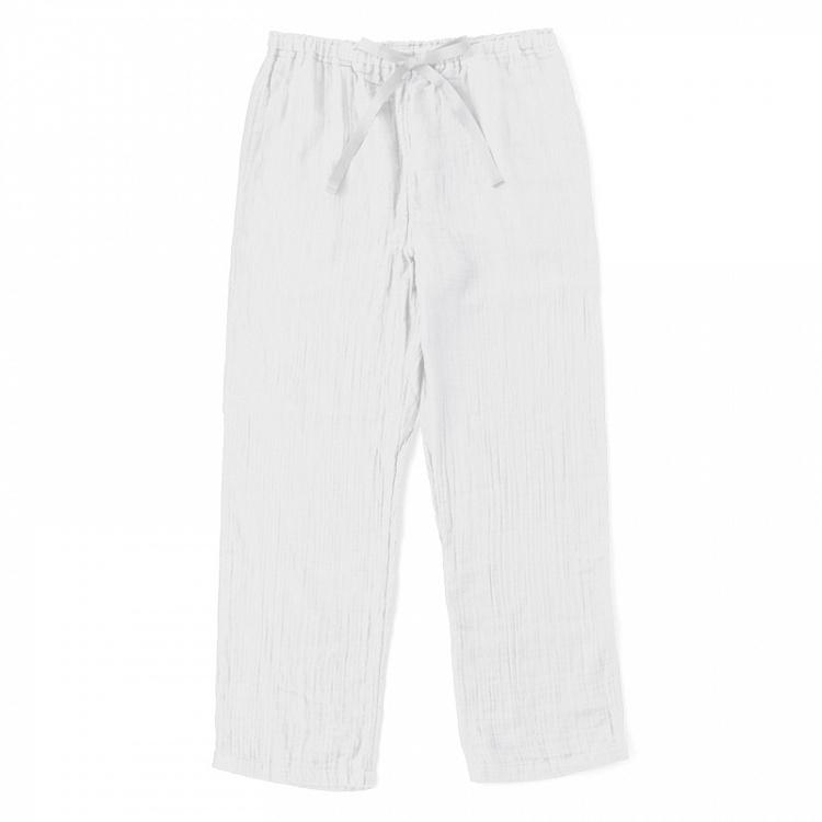 Белая пижама из лёгкого хлопка, размер S Crepe Gauze Pajamas Sleep Wear White S