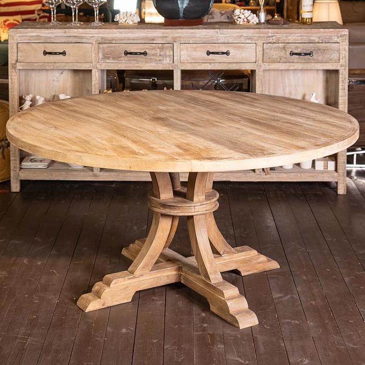 Круглый обеденный стол из дерева манго Вальбель Valbell Round Dining Table Mango Wood