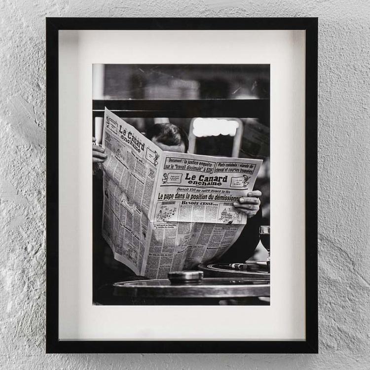 Фото-принт в чёрной раме Парижское кафе Cafe, Black Box Frame