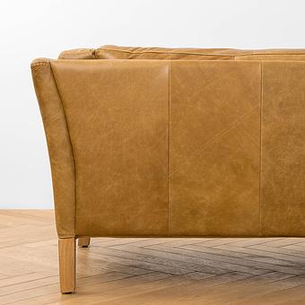 Трёхместный диван Lincoln 3 Seater, Bleached Oak PF натуральная кожа Cognac Grain - ракурс 8