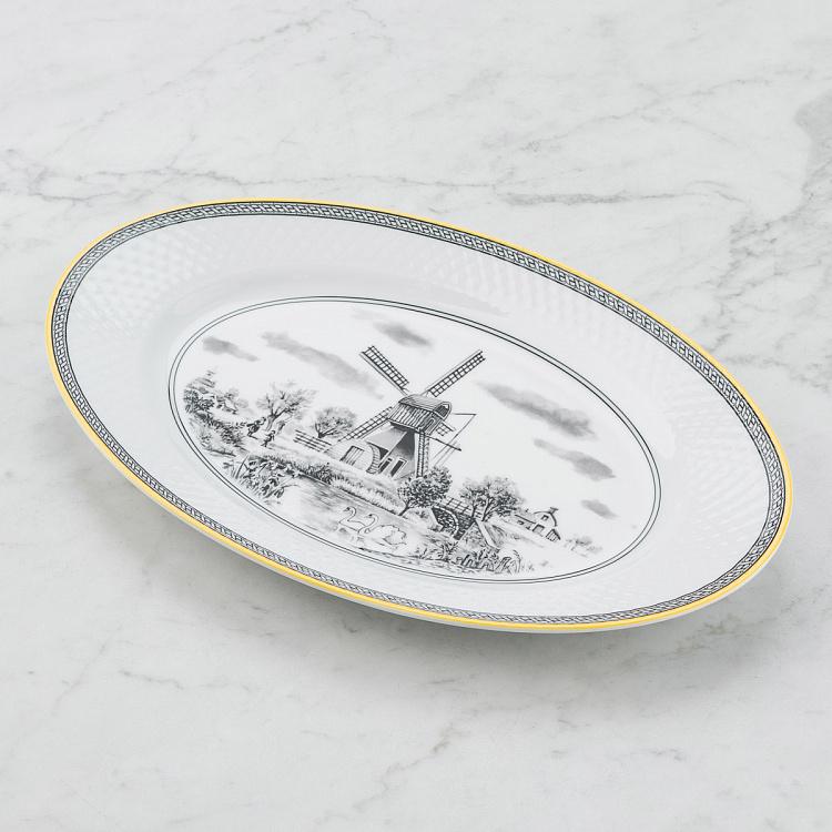 Овальное сервировочное блюдо Пейзанские мотивы, M Village Oval Serving Dish Medium