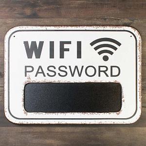 Panneau En Bois Wifi Password Fond Blanc Noir Country