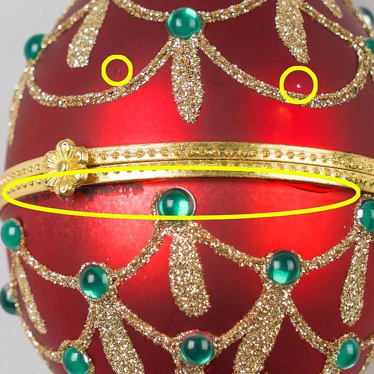 Набор из 2-х ёлочных игрушек Set Of 2 Xmas Egg Boxes Jewel Red Green 11 cm discount1 - ракурс 7