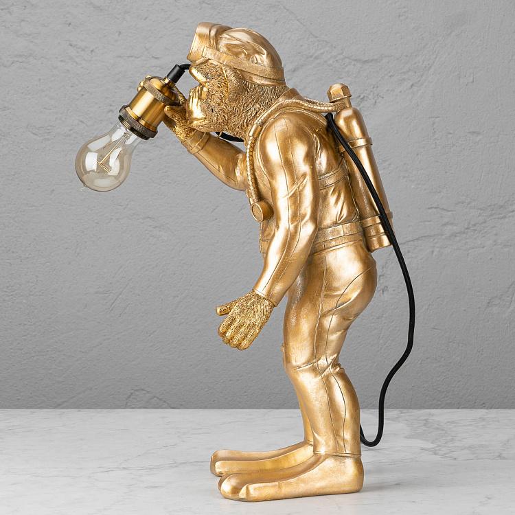 Настольная лампа Дайвер Дэн золотого цвета Table Lamp Golden Diver Dan