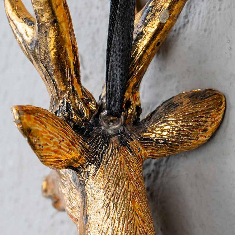 Ёлочная игрушка Бюст оленя золотого цвета, L Deer Bust Gold 20 cm