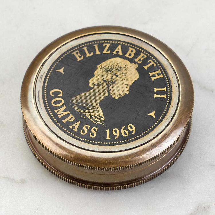 Elizabeth II Brass Compass