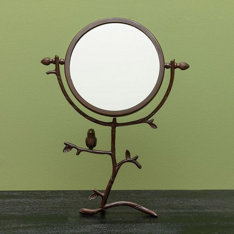 Настольное зеркало Птичка на ветке Birdie Round Mirror On Stand